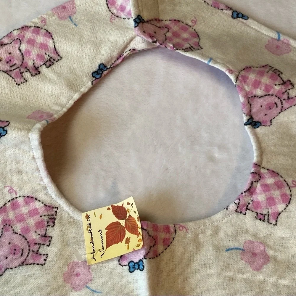 Reversible Oversized Piggy Bib Handcrafted in Vermont NEW